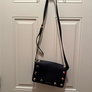 Michael Kors Black Crossbody Bag with Gold Accents